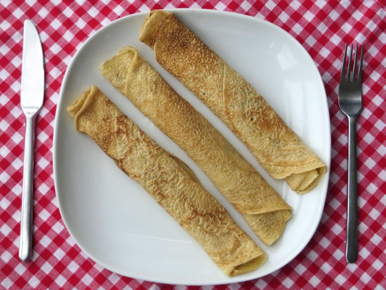 Dutch vegan crepes pannenkoeken