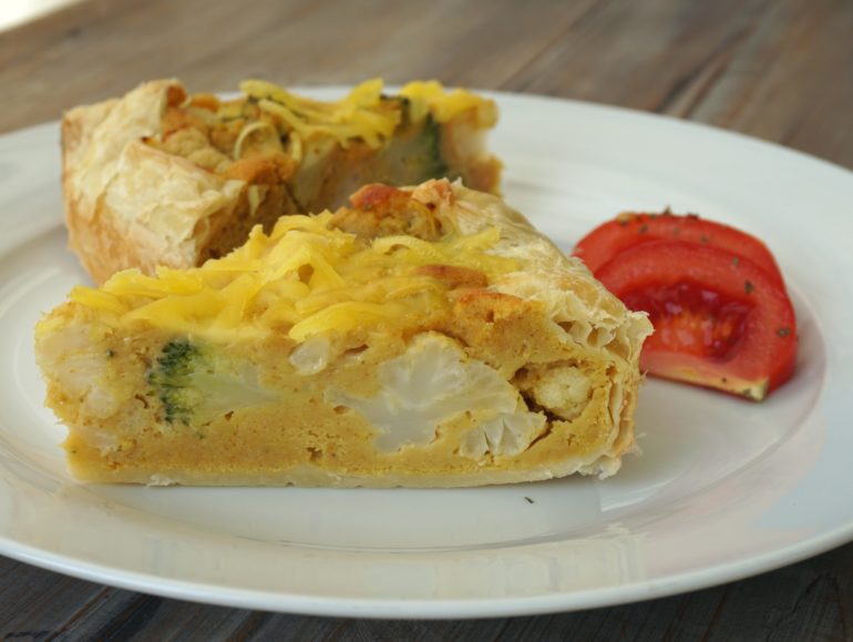 Quick vegan chickpea quiche