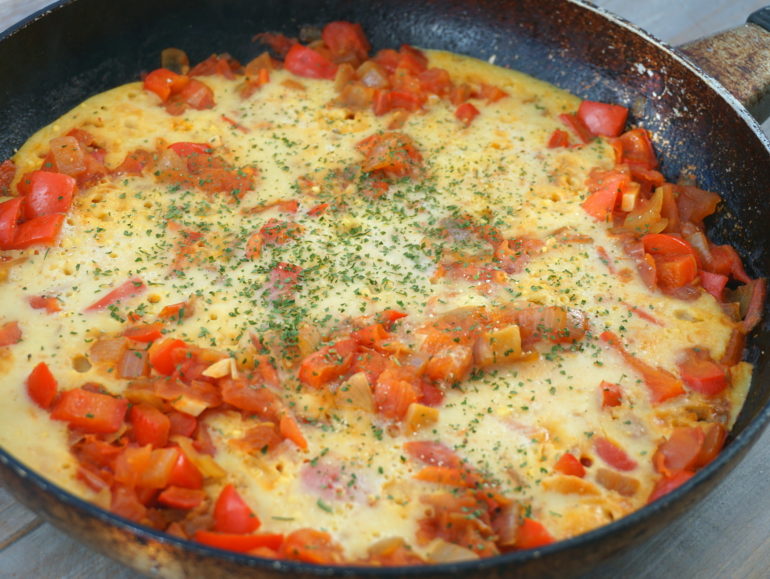 Vegan shakshuka chickpea flour