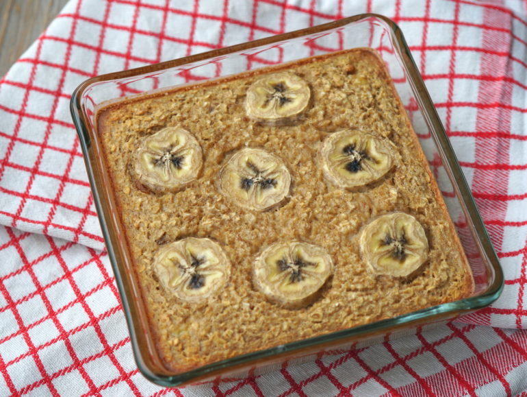 Baked banana oatmeal vegan