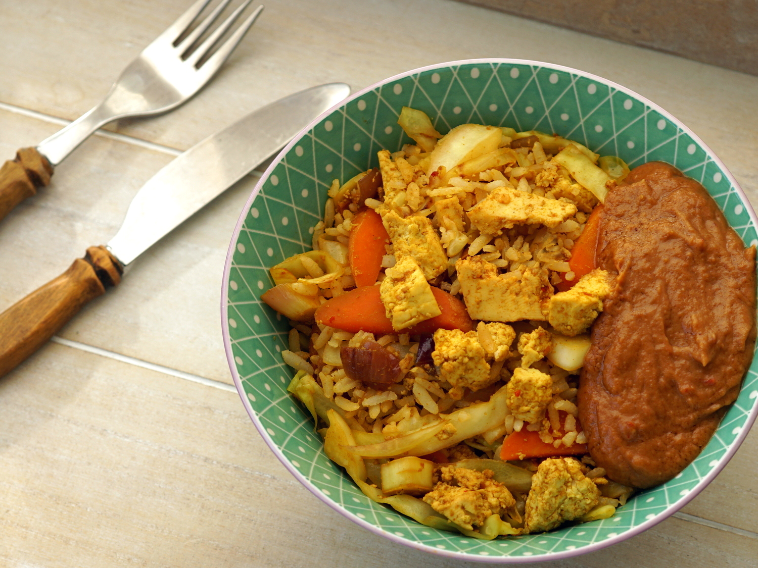 Tofu fried rice with peanut sauce – Vegan Test Kitchen